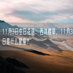 11月3日生日花语：西洋樱草，11月3日是什么星座？