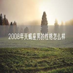 2008年天蝎座男的性格怎么样