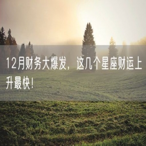 12月财务大爆发，这几个星座财运上升最快！