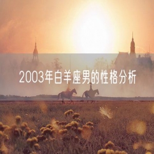 2003年白羊座男的性格分析