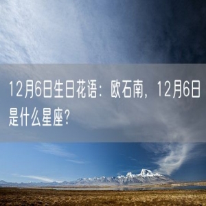 12月6日生日花语：欧石南，12月6日是什么星座？