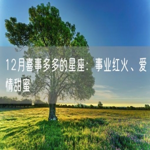 12月喜事多多的星座：事业红火、爱情甜蜜