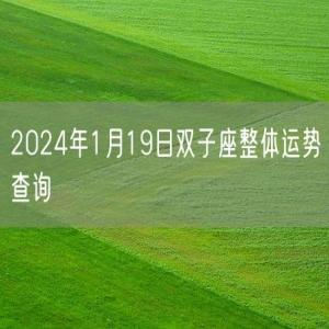 2024年1月19日双子座整体运势查询