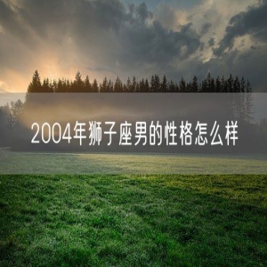 2004年狮子座男的性格怎么样