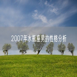 2007年水瓶座男的性格分析