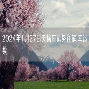 2024年1月27日天蝎座运势详解,幸运数