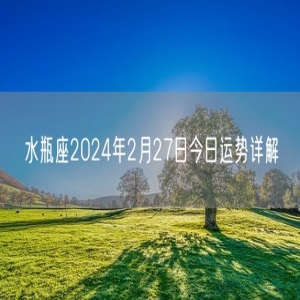 水瓶座2024年2月27日今日运势详解