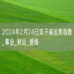 2024年2月24日双子座运势指数_事业_财运_感情