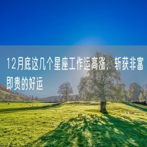 12月底这几个星座工作运高涨，斩获非富即贵的好运