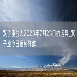 双子座的人2023年7月23日的运势_双子座今日运势详解