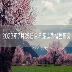 2023年7月25日白羊座运势指数查询