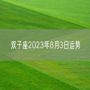 双子座2023年8月3日运势