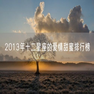 2013年十二星座的爱情甜蜜排行榜