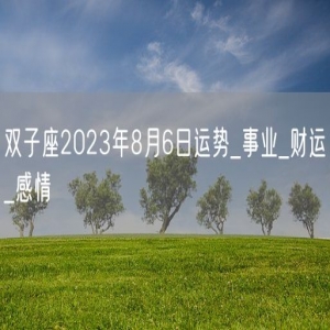 双子座2023年8月6日运势_事业_财运_感情