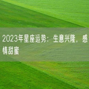 2023年星座运势：生意兴隆，感情甜蜜