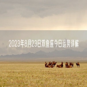 2023年8月23日双鱼座今日运势详解