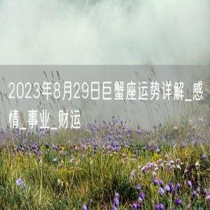 2023年8月29日巨蟹座运势详解_感情_事业_财运