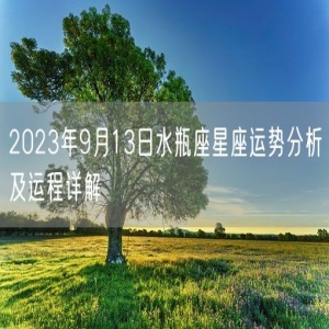 2023年9月13日水瓶座星座运势分析及运程详解