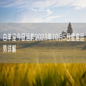 白羊座今日运势2023年10月5日星座运势详解