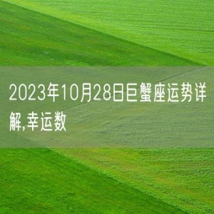 2023年10月28日巨蟹座运势详解,幸运数
