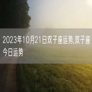 2023年10月21日双子座运势,双子座今日运势