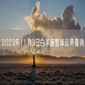 2023年11月3日白羊座整体运势查询