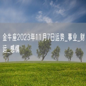 金牛座2023年11月7日运势_事业_财运_感情
