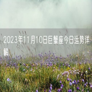 2023年11月10日巨蟹座今日运势详解
