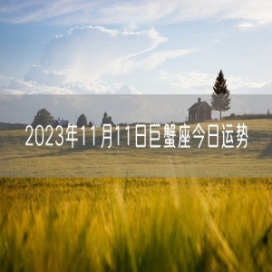 2023年11月11日巨蟹座今日运势