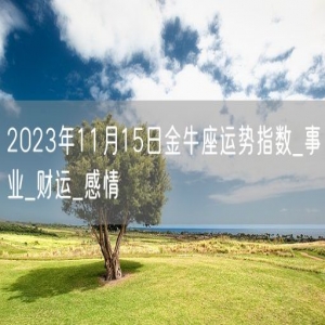 2023年11月15日金牛座运势指数_事业_财运_感情