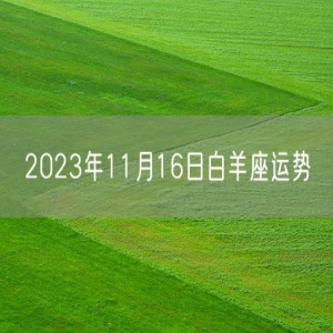 2023年11月16日白羊座运势