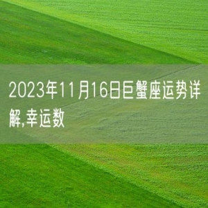 2023年11月16日巨蟹座运势详解,幸运数