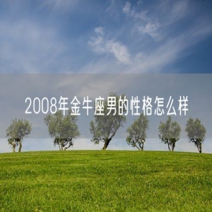2008年金牛座男的性格怎么样