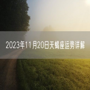 2023年11月20日天蝎座运势详解