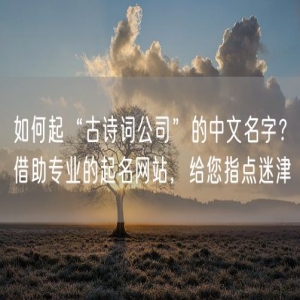 如何起“古诗词公司”的中文名字？借助专业的起名网站，给您指点迷津