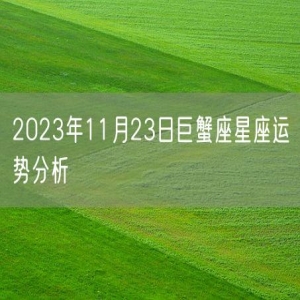2023年11月23日巨蟹座星座运势分析