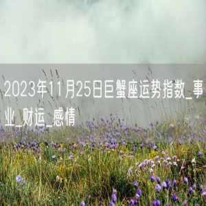 2023年11月25日巨蟹座运势指数_事业_财运_感情