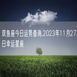 双鱼座今日运势查询,2023年11月27日幸运星座