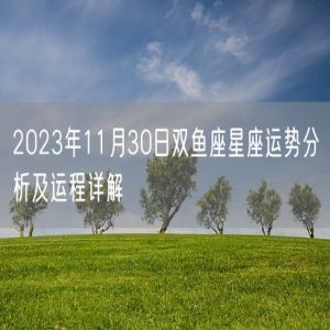 2023年11月30日双鱼座星座运势分析及运程详解