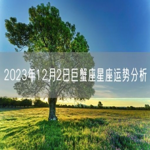 2023年12月2日巨蟹座星座运势分析