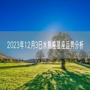 2023年12月3日水瓶座星座运势分析