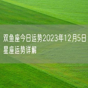 双鱼座今日运势2023年12月5日星座运势详解