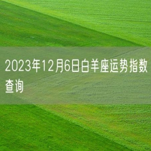 2023年12月6日白羊座运势指数查询