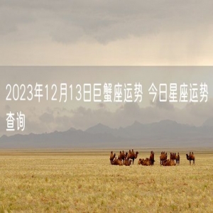 2023年12月13日巨蟹座运势 今日星座运势查询