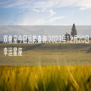双鱼座今日运势查询,2023年12月20日幸运星座