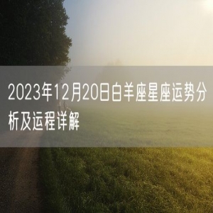 2023年12月20日白羊座星座运势分析及运程详解