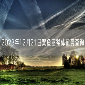2023年12月21日双鱼座整体运势查询