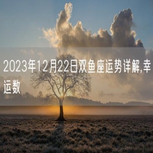 2023年12月22日双鱼座运势详解,幸运数