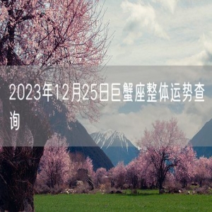 2023年12月25日巨蟹座整体运势查询