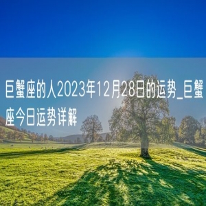 巨蟹座的人2023年12月28日的运势_巨蟹座今日运势详解